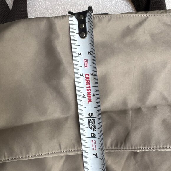 Sandra Roberts Large Tote Bag With Brown Handles & Front Zipper Pocket - Picture 11 of 12